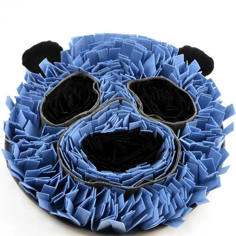 Dog Snuffle Mat Bear Head Nose Work Pad Smiley Face Puzzle Toy Interactive Feeding Training Stress Relief Hide Food Play For Pet