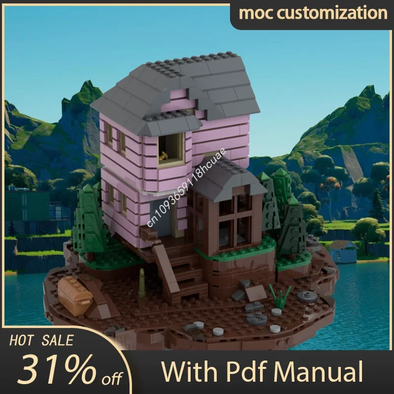 

1277pcs MOC Loot Lake Medieval Modular Architecture Houses Building Blocks Set Assembly Creativity Bricks Toys Kids DIY Gifts