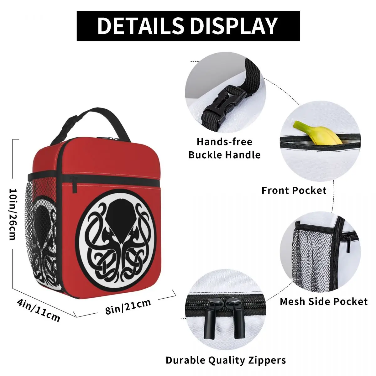 Cthulhu Monster Fantasy Ar Insulated Lunch Bag for Women Office Cooler Thermal Food Box Tote Portable Lunch Boxes Container