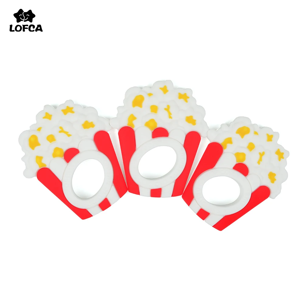 

1PC Popcorn Silicone Teether Toys Necklace Accessories Infant Chew Toys Popcorn Silicone Beads Soft teether DIY Baby Teething