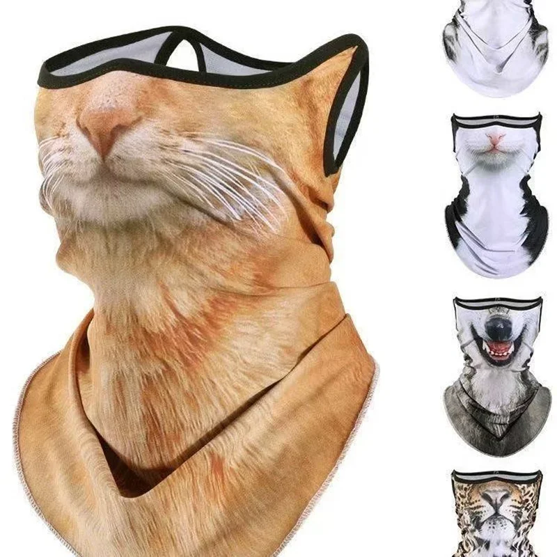 AliExpress 3D Animal Cat Design Summer Full Face Neck Protector Sun Shield Breathable Quick Dry Polyester Helmet Liner for Outdoor Cycling