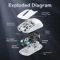 Attack Shark X6  Wireless Lightweight Mouse PAW3395 Transmitter 26kdpi RGB Touch Magnetic Charging Base Macro Gaming Mouse