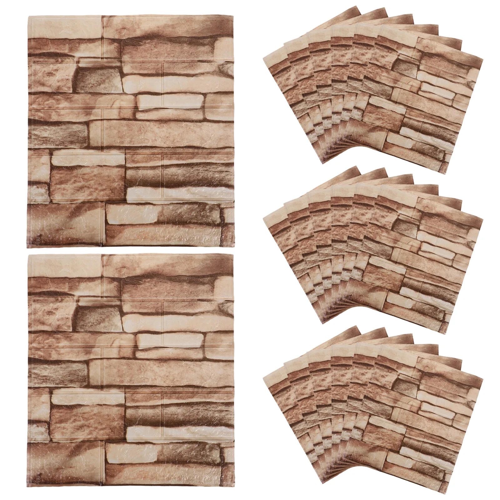 

20 Pcs Self-adhesive Wall Sticker Wallpaper Bedroom Peel Stick Brick Faux Realistic Brick Wallpaper Peel And Stick Durable