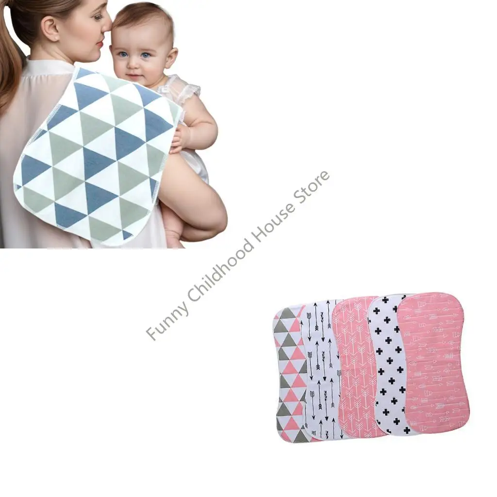 

D0LA Eye Catching Patterned Burp Cloth For Infants Multi Functional Cotton Shoulder Pad Feeding Time Essential Quick Dry