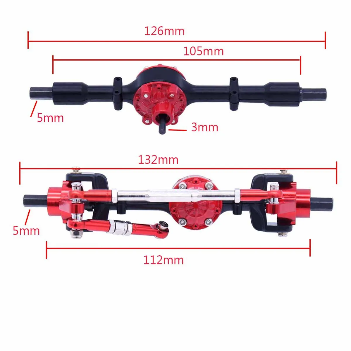 Cambio assale anteriore e posteriore in metallo per WPL C14 C24 C34 C44 B14 B24 1/16 4WD RC auto camion parti di aggiornamento accessori