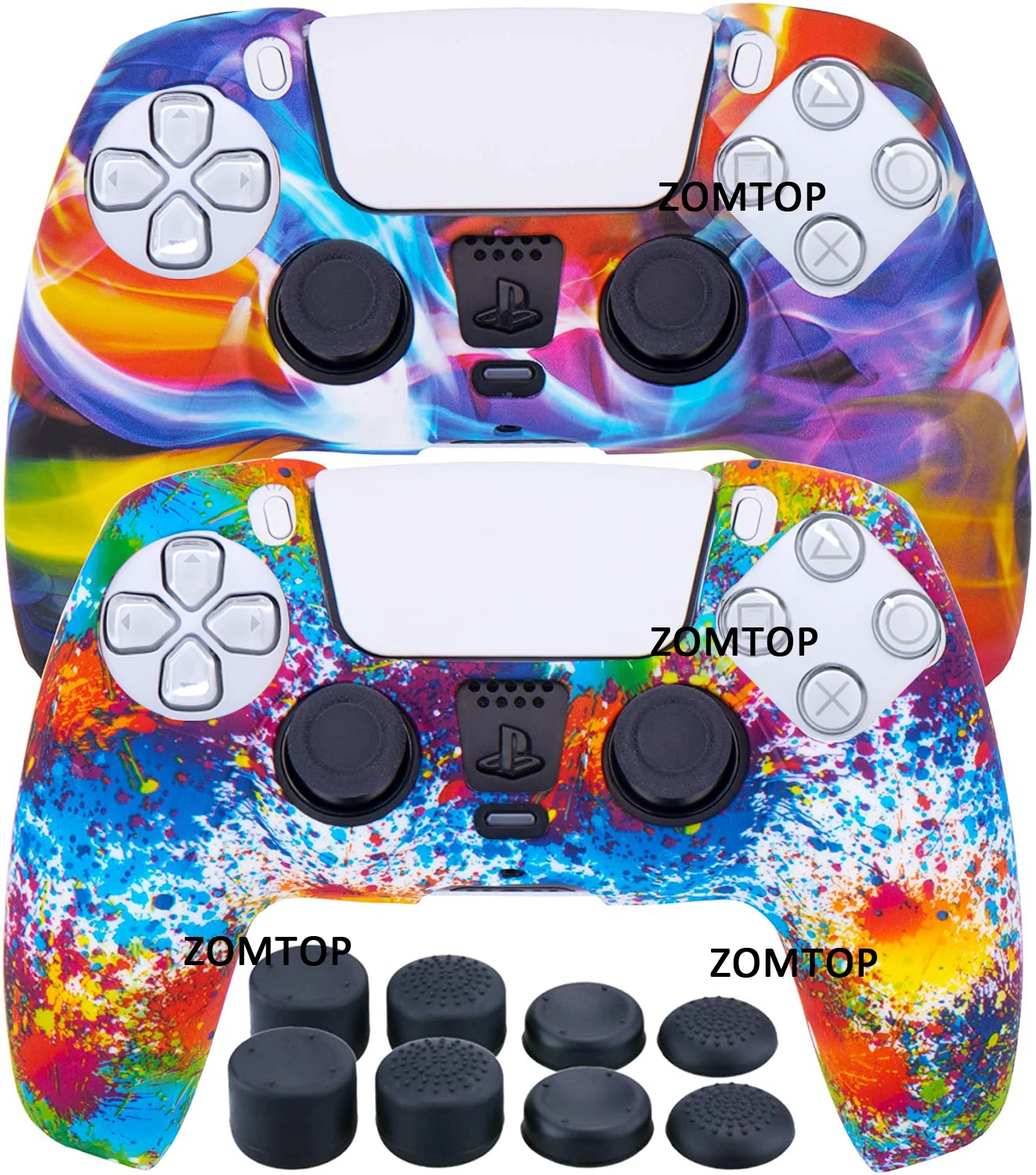 For PS5 DualSense Controller Grip Cover,  Anti-Slip Silicone Skin Protective Cover Case for Playstation 5 Dualshock Controller