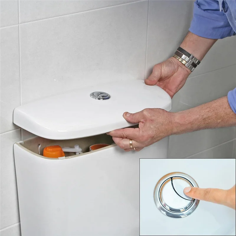 

ABKU-Toilet Tank Button Dual Push Flushing Toilet Button Replacement Toilet Flush Button With Thread 38Mm / 1.49Inch 2Pack