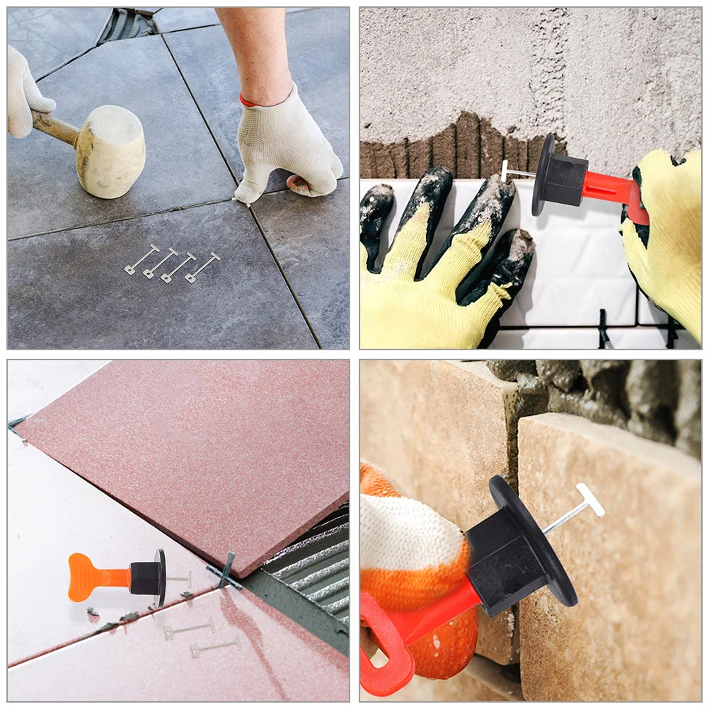 

200Pcs Flooring Tile Leveling Steel Needles Reusable Ceramic Tile Spacers Pins 1.5mm Tool for Walls Floors Installation