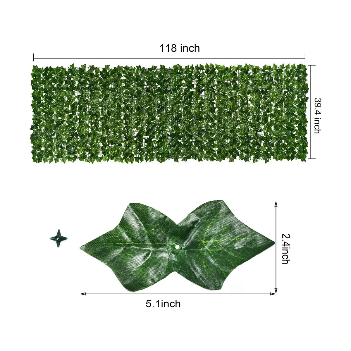 Artificial Hedges Fence, Greenery Backdrop, Artificial Ivy Privacy Fence and Faux Ivy Vine Leaf Decoration - 118X39.4In