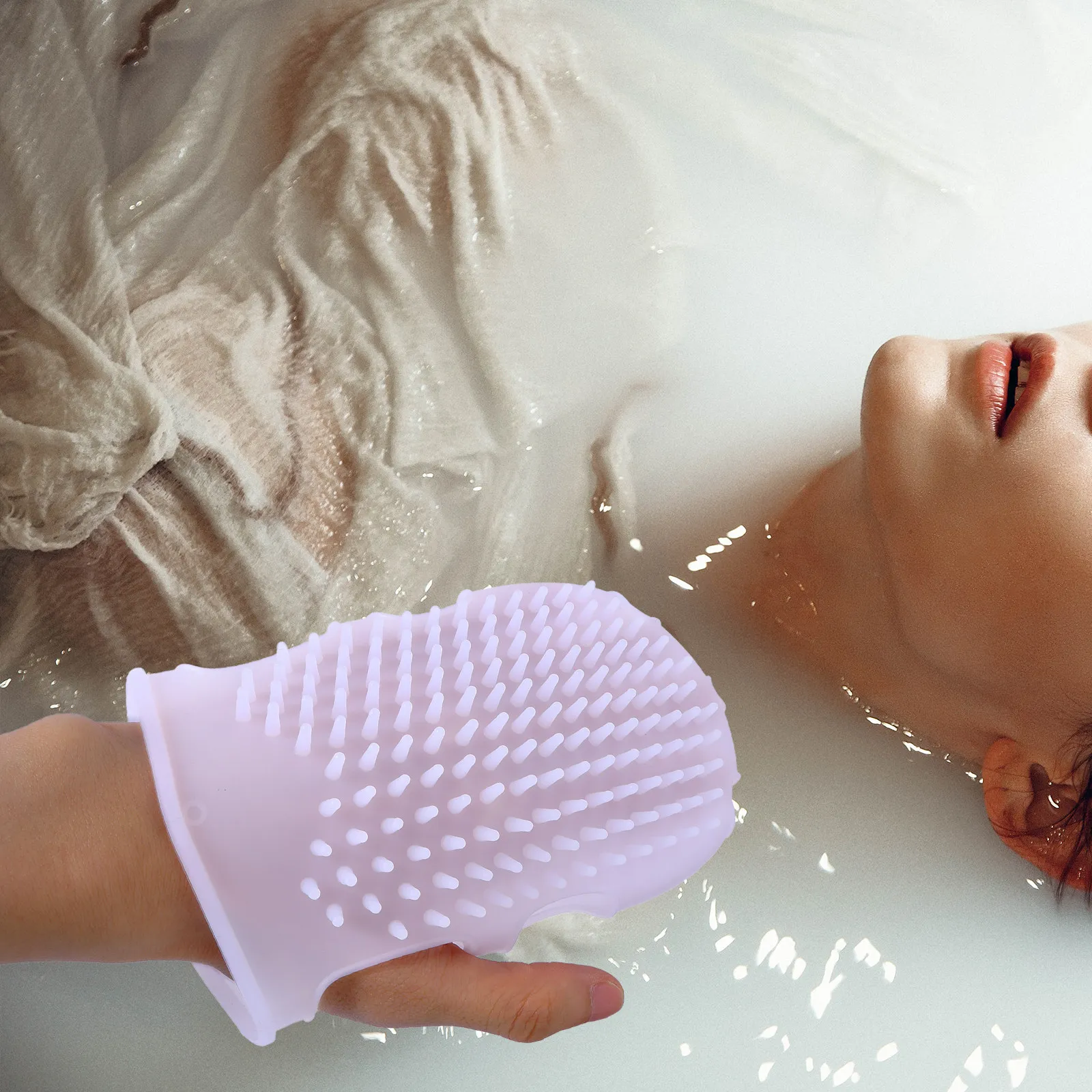 Silicone Double Sided Bathing Brush Massage Shower Scrubber for Body Skin Stimulation Cleansing Scrubbers Bathroom Use