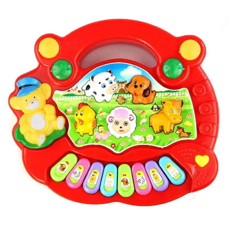 Early Education 1 Year Olds Baby Toy Animal Farm Piano Music Developmental Toys Baby Musical Instrument For Children & Kids Boys