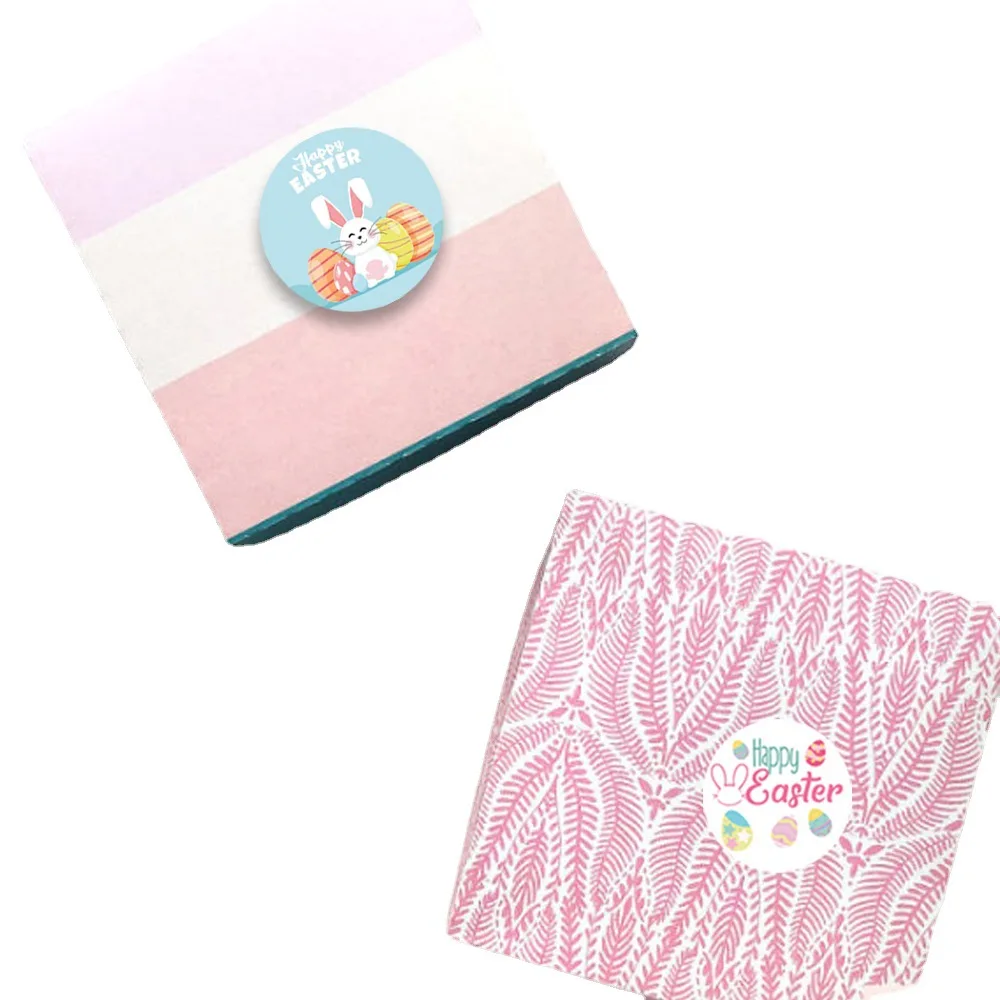 100-500pcs Happy Easter Stickers Cute Rabbit Stickers Gift Sealing Labels Baking Package DIY Wrapping Box Kids Gift Bag Decor