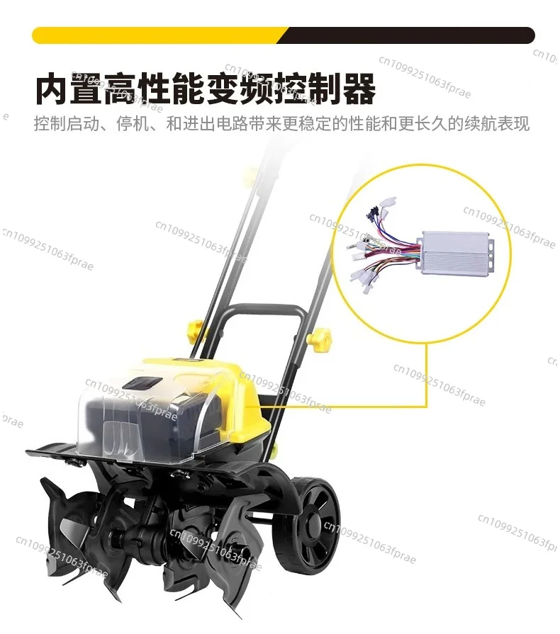 40V Brushless Lithium Mini Rotary Tiller, Small Electric Soil Scarifier for Vegetable Land & Greenhouse Cultivation
