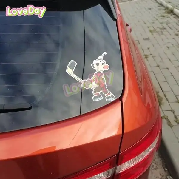 Наклейка Хоккеист Cartoon Hockey Player Sticker Hockey Stick Decorative Decal Vinyl Car Motorcycle Sticker