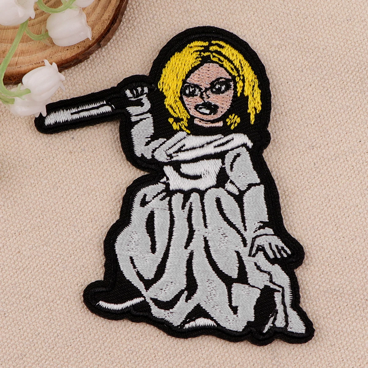 Horror Movie Embroidery Patch Halloween Bride Iron On Patches For Clothing Thermoadhesive Patches On Clothes DIY Sew Badges