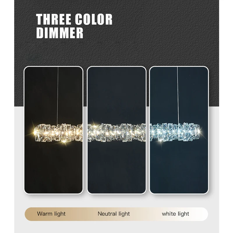 Lampadario di cristallo moderno in stile lusso LED Sala da pranzo Tavolo da cucina Soggiorno Camera da letto Lampada Lampade a sospensione atmosfera cromata
