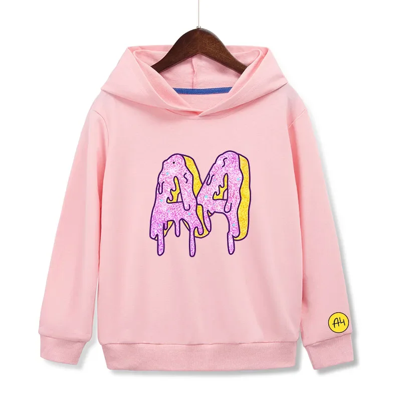 А4 Donuts Hooded sweatshirts Cartoon Влад a4 Бумага Thin Autumn Children Hoodies Baby boy Girl clothes Sweatshirt with hood