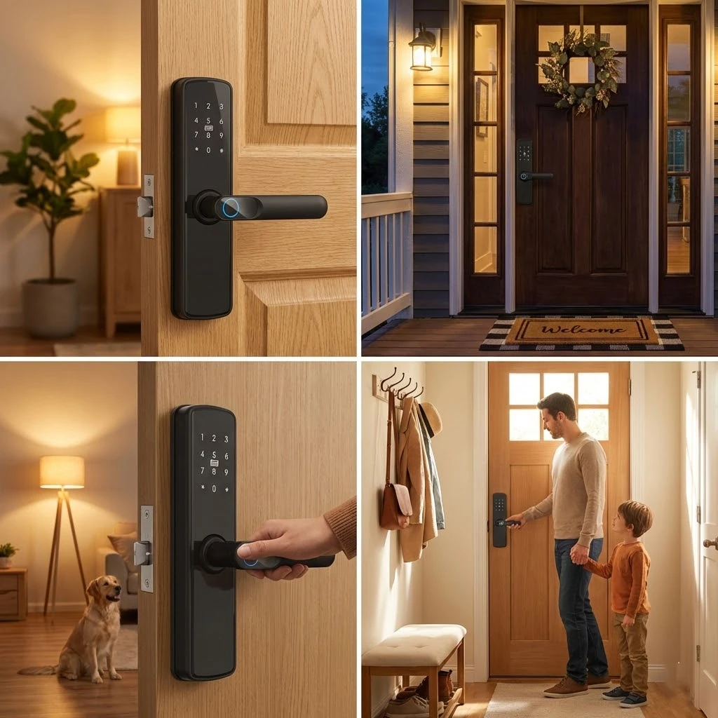TUYA Smart WIFI Fingerprint Door Lock Electronic Lock Keyless Entry Password Fingerprint Card App NFC Unlock for Home Office