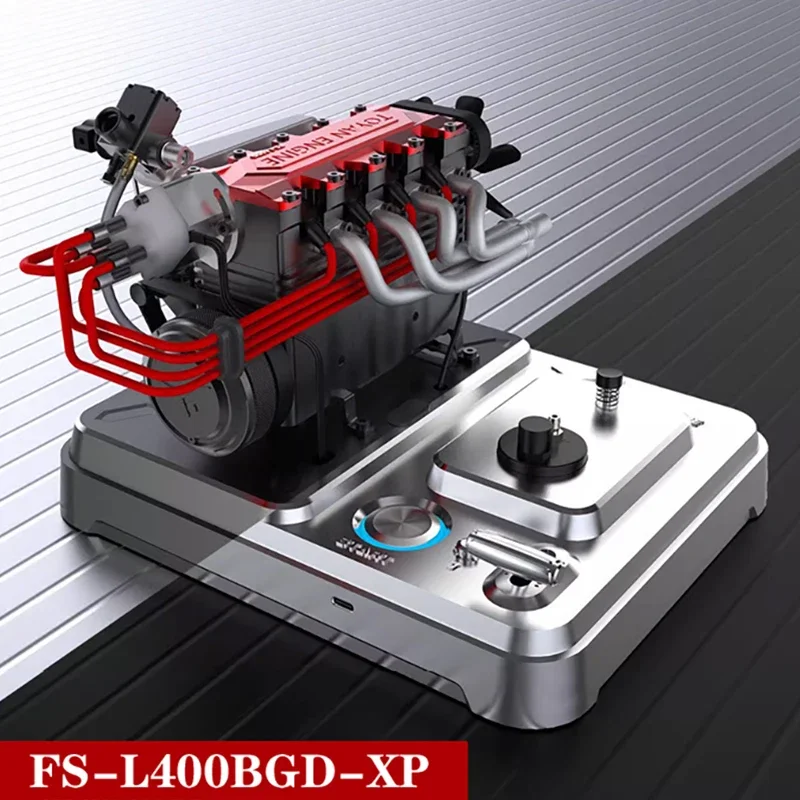 Toyan Motor L400bgd L4 Inline 4 Cilinder Methanol Motor Model Metalen Micro Verbrandingsmotor Met Één Knop Start Kit Speelgoed