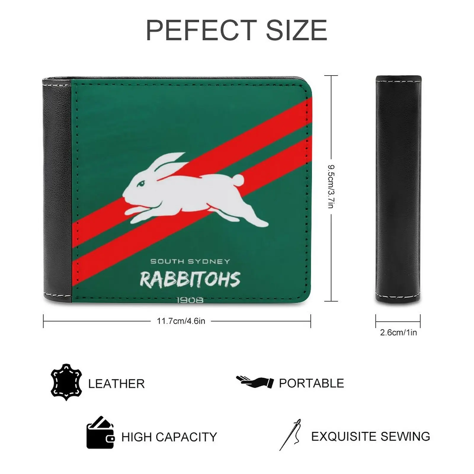 The Rabbitohs Men'S Wallet Purses Wallets New Design Dollar Price Top Men Leather Wallet South Sydney Sydney Rabbitohs