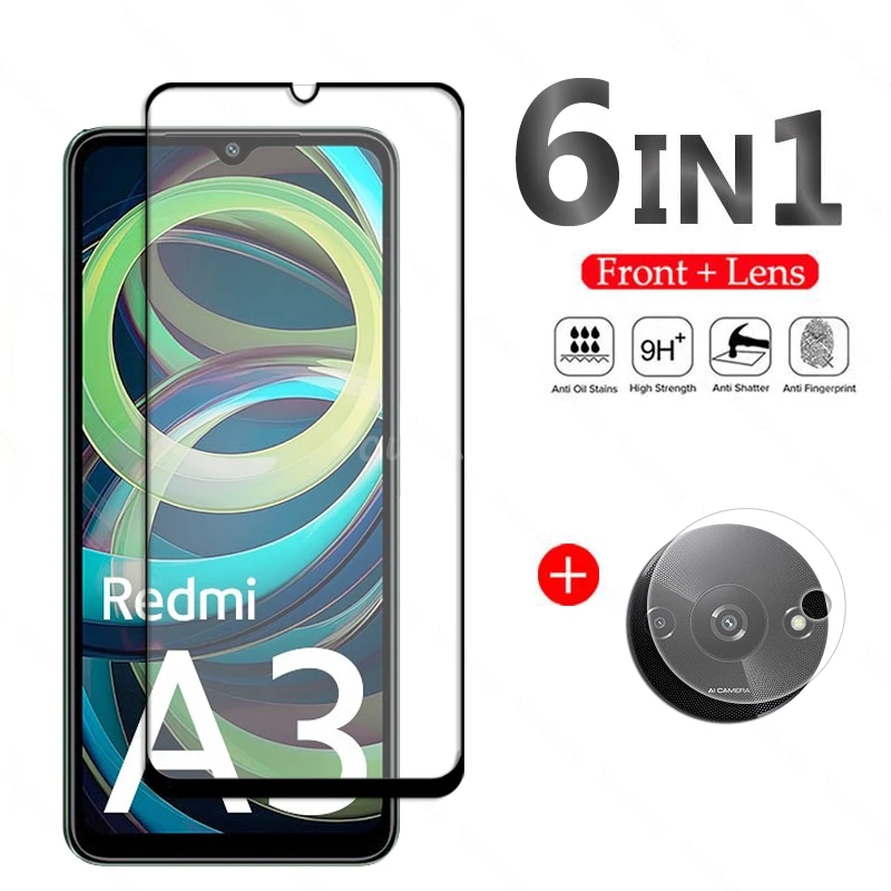 

For Xiaomi Redmi A3 Glass Redmi A3 Tempered Glass Full Cover Phone Screen Protector Camera Film Redmi A3 Glass