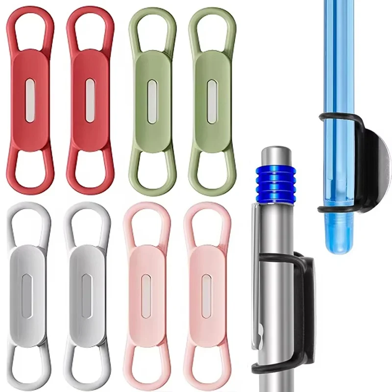 2-6Pcs Magnetic Pencil Holder Tablet Touch Pen Clips Silicone Pen Stand For Office Desktop School Organizer Accessories Kit Set
