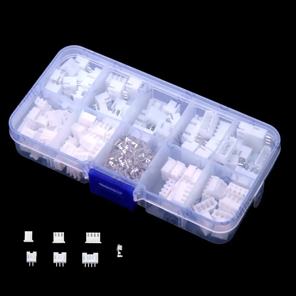 320PCS 2.54mm 2-4P pitch terminal kit XH2.54 2P 3P 4P PIN housing pin header connector plastic housing pin header