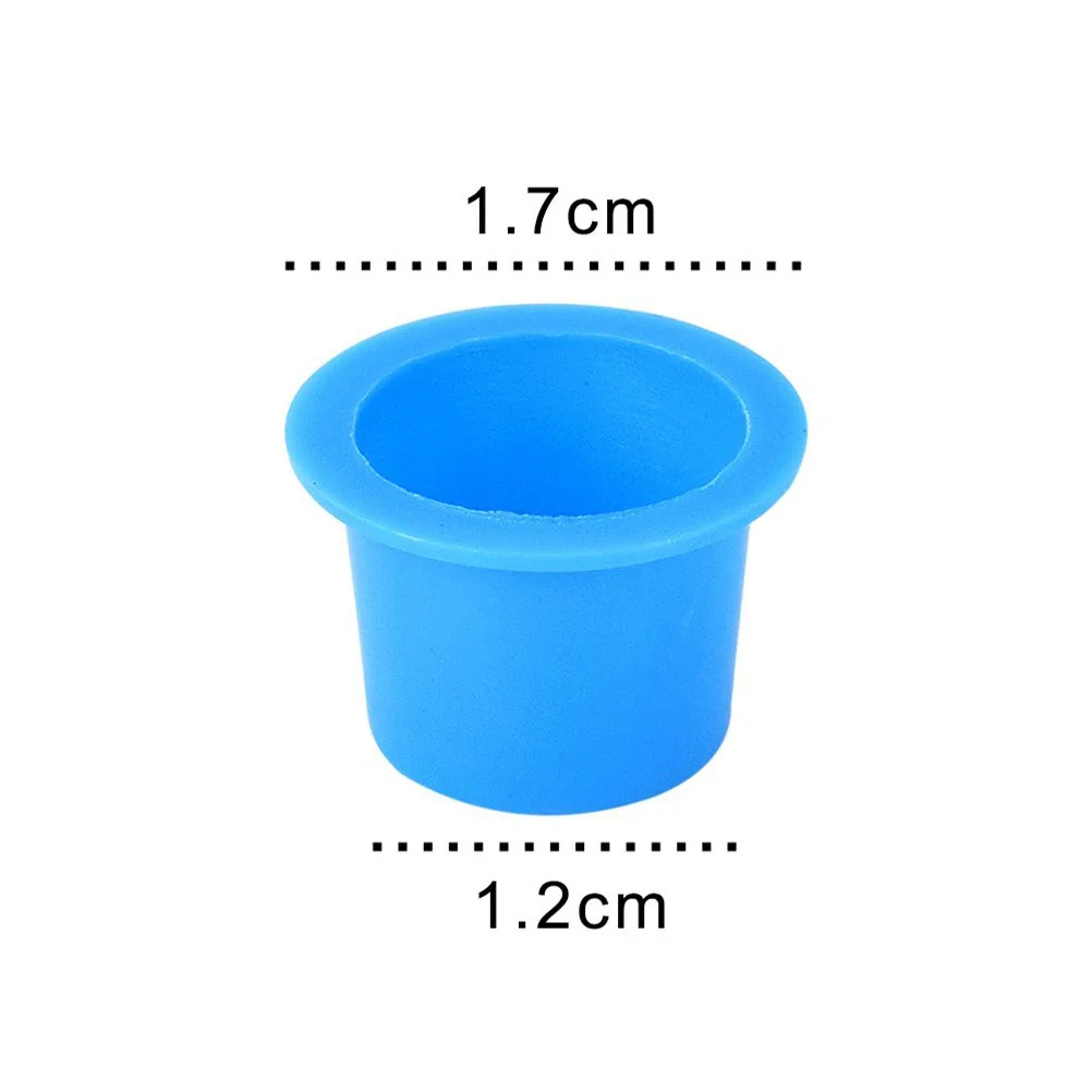 100 قطعة أكواب الحبر قبعات الحبر البلاستيكية القابل للتصرف الدائم رمش الصباغ الحاويات الحاجب لوازم عدة حجم M الأزرق