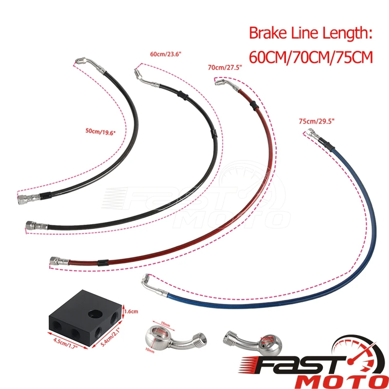 Motorcycle Brake Line Kit ABS Master Cylinder Braided Line Accessories For Harley Dyna Fat Bob FXDF 12-17 Low Rider FXDL 2014-17 - view 3