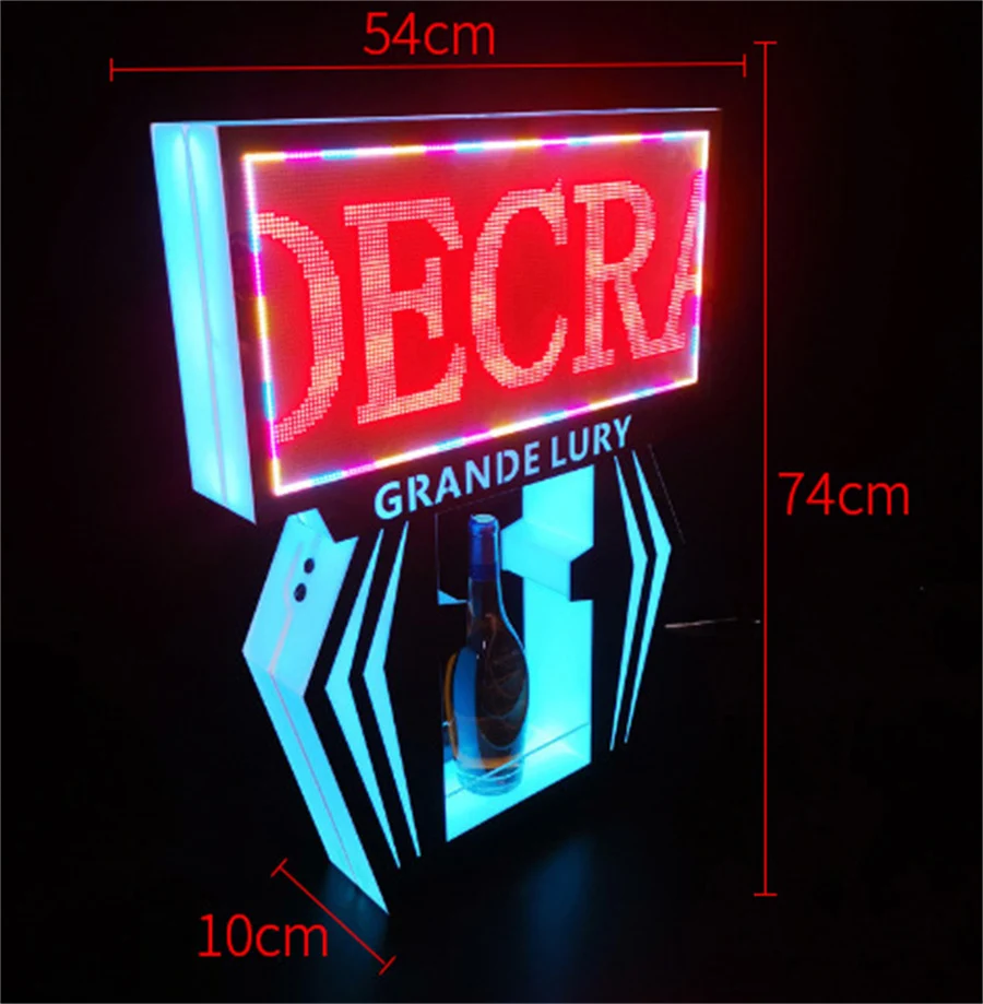 OEM LED Letter Message Board Bottle Presenter DIY Message Billboard Sign Bottle Carrier LED Screen VIP Wine Display Holder
