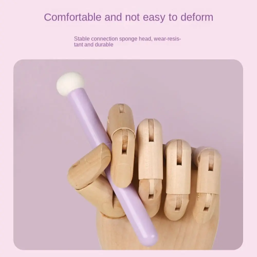 Brocha correctora con cabeza de seta suave, esponja para difuminar, brocha de maquillaje, brocha de labios de cabeza redonda, Color caramelo, lápiz labial portátil, brocha para mezclar