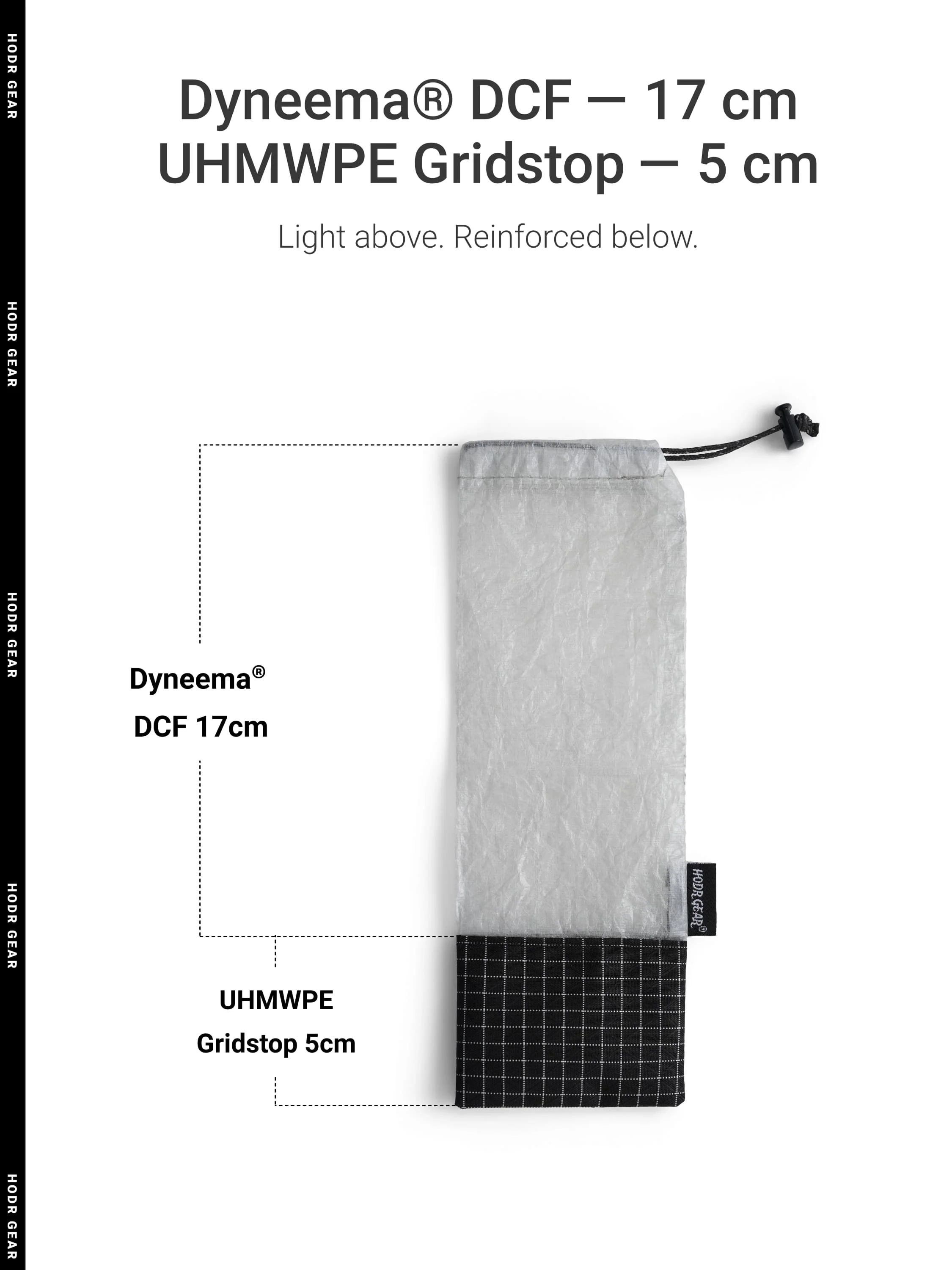 [HODRGEAR] STASHLITE Ultraleichtes Dyneema ® Zeltherdach-Halterungstasche 4,3g aus gemischten Materialien mit verstärkter UHMWPE Gridstop-Basis für Camping – Detail 4