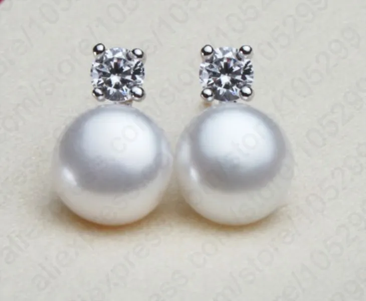 Wholesale Price Top Quality Wedding Jewelry Set Water Pearl Earrings Necklace 925 Sterling Silver Needle Pendant Necklace