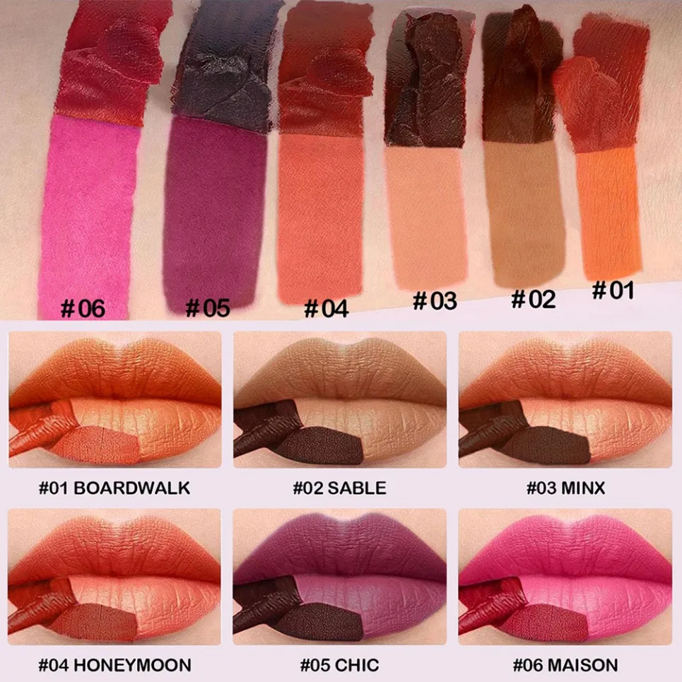 長持ちマットピールオフリップグロス プライベートラベル ミラーリキッドリップスティック デュアルエンド ヴィーガンメイクアップ 卸売 カスタムロゴ