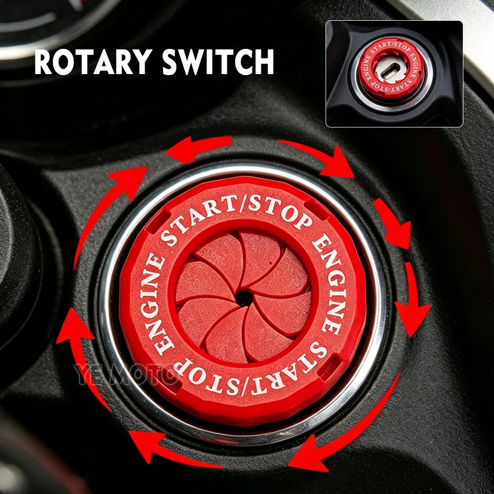 Universeller Motorrad- und Auto-Dekorativer Zündungsdeckel Ein-Klick-Motorstart/-Stopp-Schalter mit Verstecktem Schutzdesign