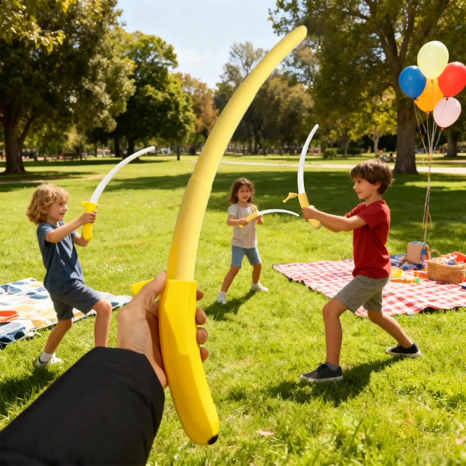 Zabawka antystresowa w kształcie banana drukowana w 3D, rozkładana, rekwizyty do zabawy w udawanie na Boże Narodzenie, kreatywne wysuwane noże rapier dla dzieci na scenę.