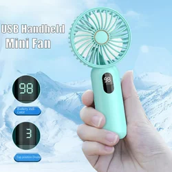 Mini ventilador eléctrico portátil con pantalla Digital, dispositivo de refrigeración de bolsillo para exteriores, USB, 1200 Mah