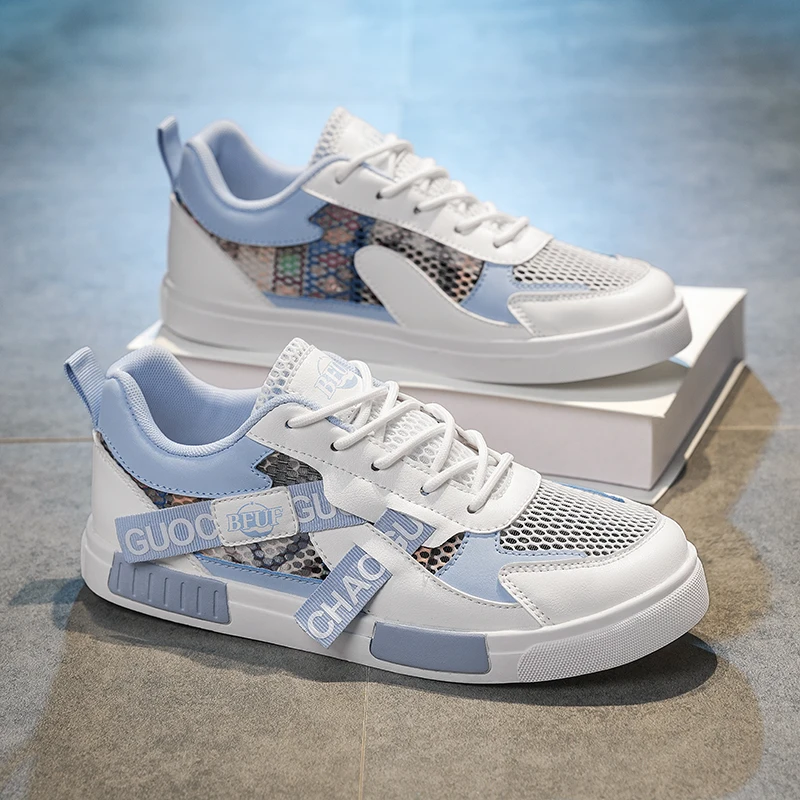 Men's Breathable Mesh Sports Casual Shoes Fall 2026 New Style Trendy White Slip-Resistant All-Match Board Shoes Net Shoes