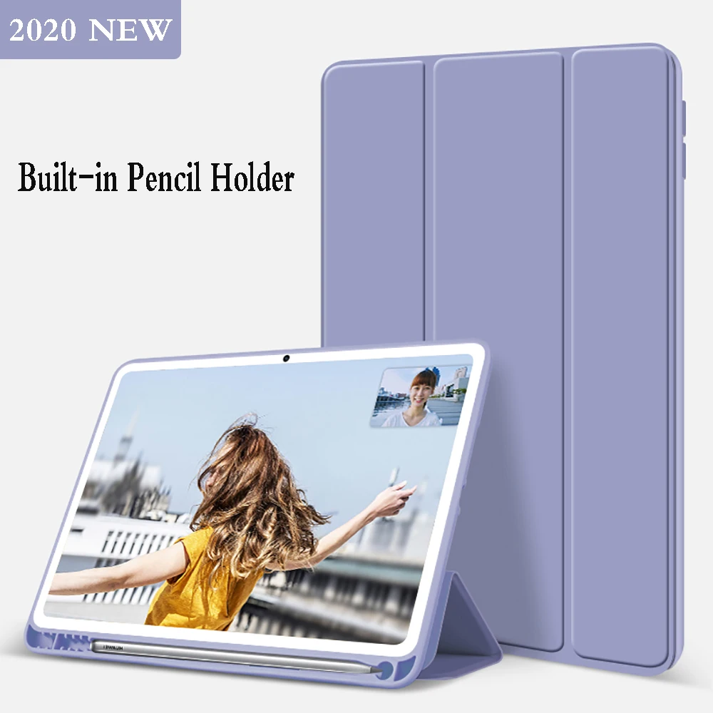 With Pencil holder new Case for MatePad 10.4 Capa For HuaWei Honor V6 10.4 Silicone Cover Holster Smart Sleep 2020 case Funda