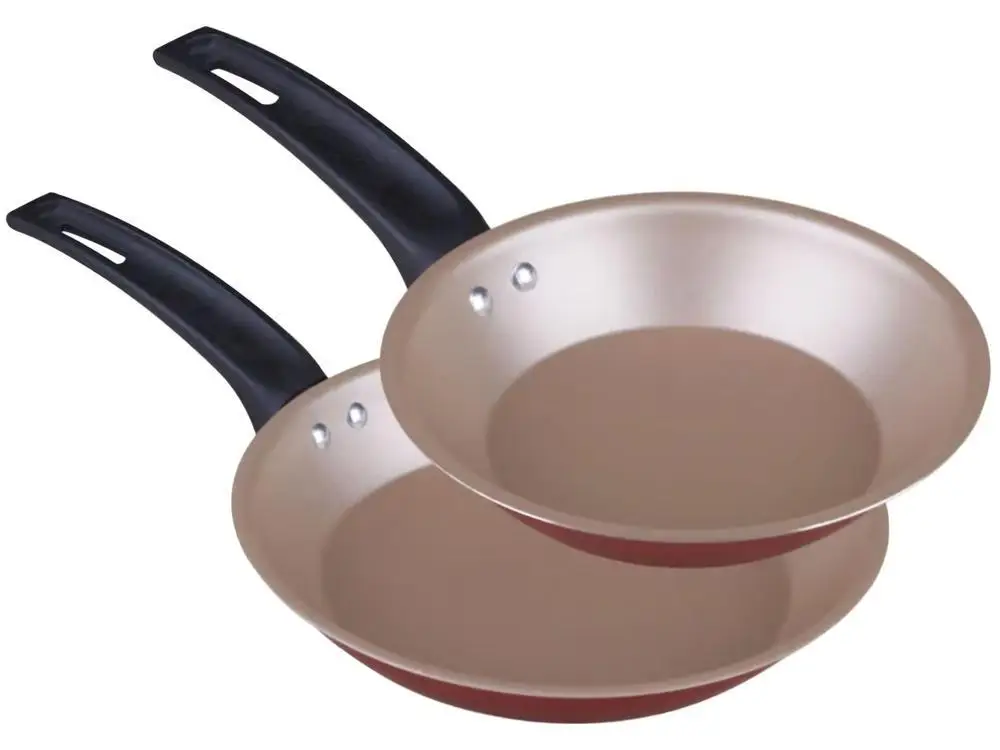 2 Pieces Magnific Cherry Aluminum Panelux Nonstick Frying Pits Set