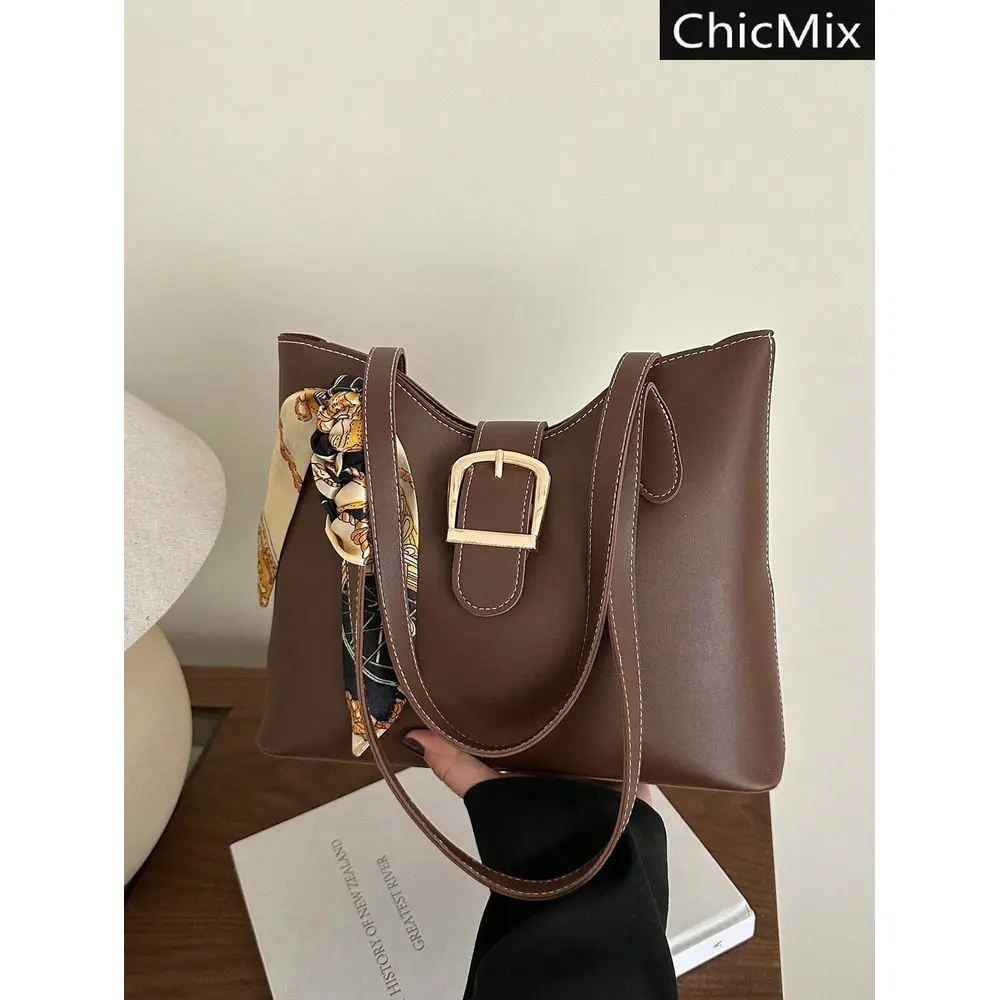 

Shoulder Tote Bag With Scarf Pattern, Large Capacity, Lightweight And Versatile, Suitable For Commuting