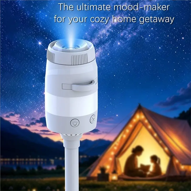 ABWR-Star Projector Night Light USB Powered 2 In 1 Mini LED Wall Projection Lamp Portable For Room Decoration