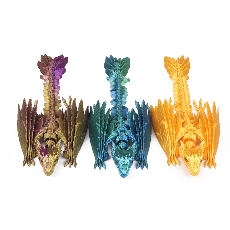 Feathered Wyvern Dragon 3D Printed Dragon Articulated Dragon Dragon 3D Printed Toys Desktop Pet