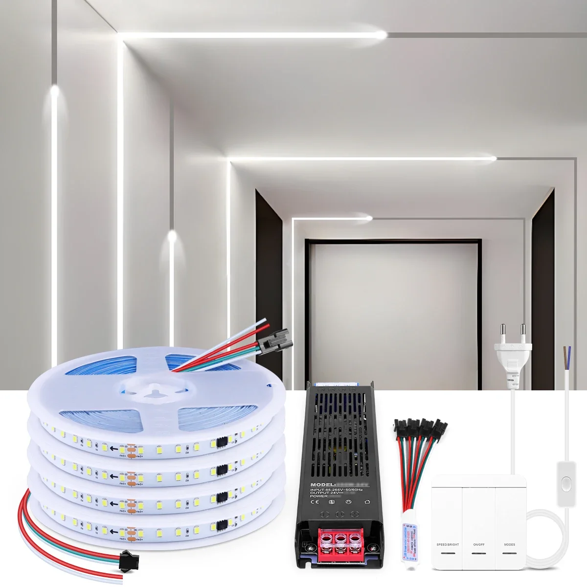 10 متر/5 متر DC24V 1-4 قطعة/المجموعة WS2811 تدفق المياه الحصان تشغيل مطاردة تأثير بكسل عنونة LED قطاع ضوء مع مفتاح لوحة التحكم عن بعد