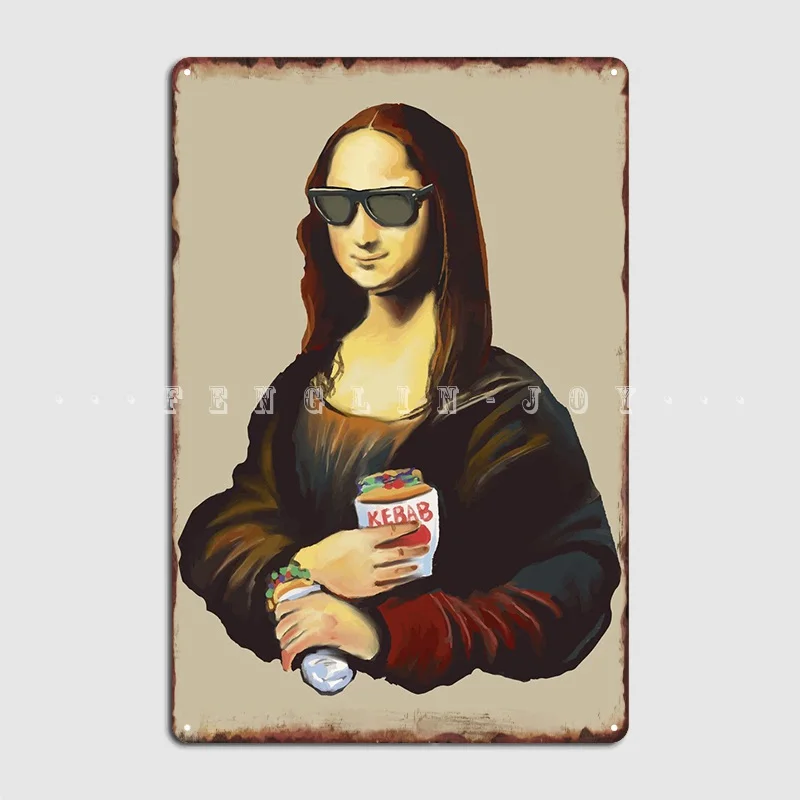 Monalisa Kebab Metal Plaque Poster Cinema Living Room Wall Classic Garage Decoration Tin Sign Posters