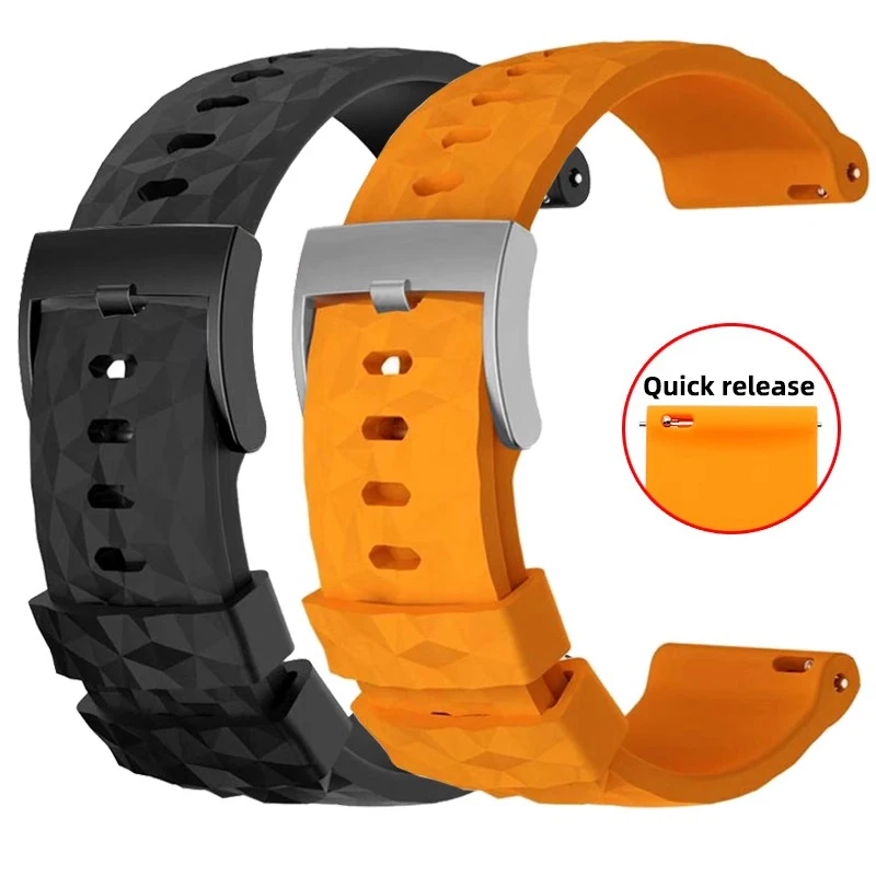 For Suunto 7 D5 9 TRAVERSE series Alpha watch 24mm Rubber Silicone Strap Sports Waterproof watch band man‘s Bracelet with tools