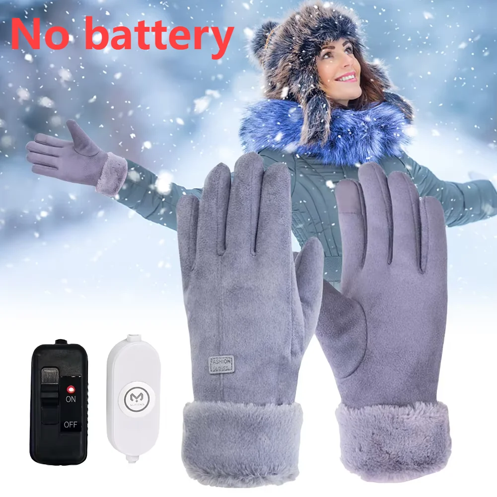 겨울용 열 사이클링 장갑 3단 조절 난방 열 장갑 오토바이 레이싱 라이딩 장갑 방풍(배터리 없음)