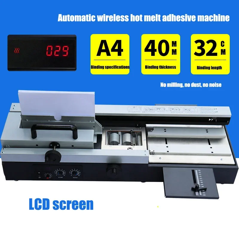 Ligação quente sem fio da colagem do derretimento, aquecimento automático, máquina de encadernação elétrica, livro de arquivo, A4, 460S, 220V