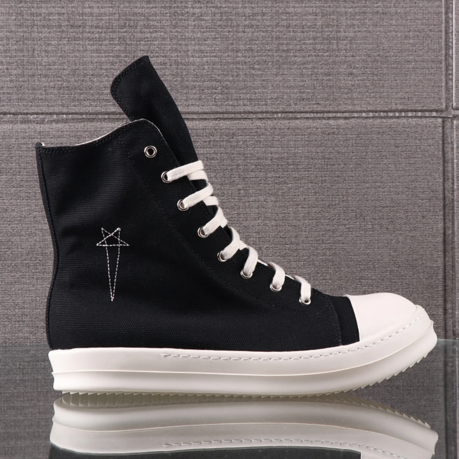 High top Quality Men and Women Casual Sneakers 35-48 Fashion Designer Canvas shoes Punk Goth Zipper RO Trendy Tennis shoes