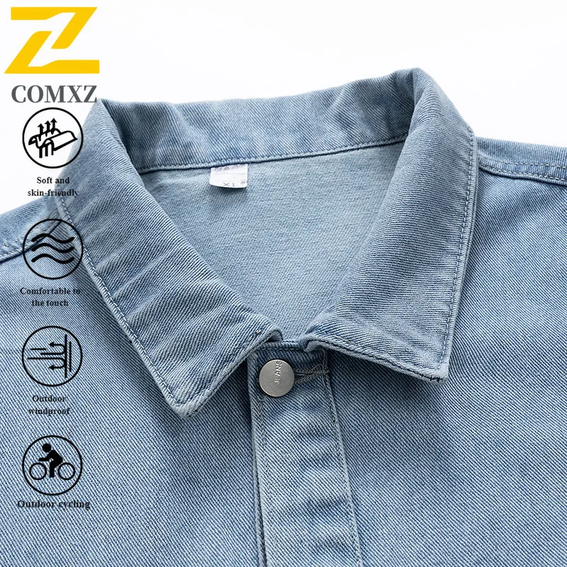 EIAO النمط الياباني سترة جينز الشارع الشهير الخريف مقاومة للماء يندبروف الأشعة فوق البنفسجية حماية التخييم التنزه سترة العمل متعددة المواسم #6